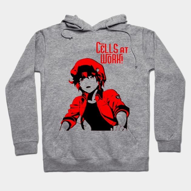 Red Blood Cell Hataraku Saibou Hoodie by OtakuPapercraft